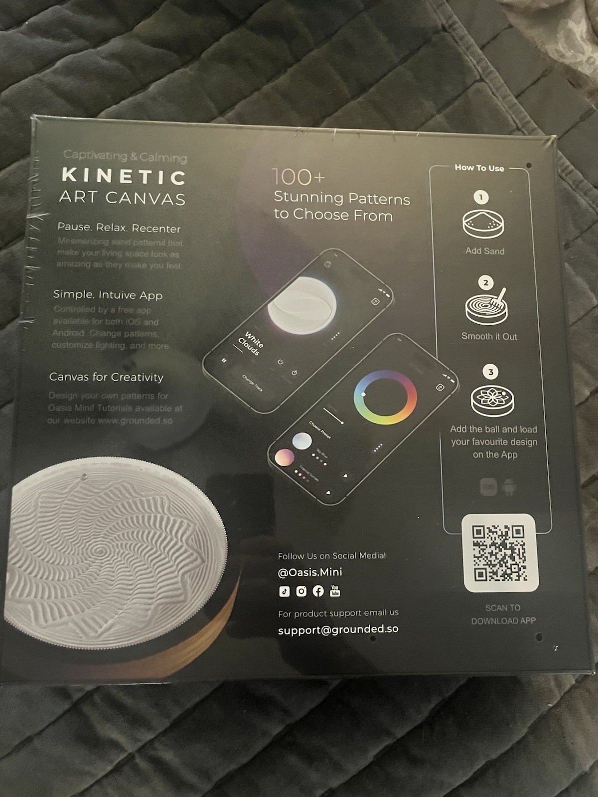 Oasis Mini Kinetic Art Canvas Zen Garden Desk Art NEW SEALED iOS Android