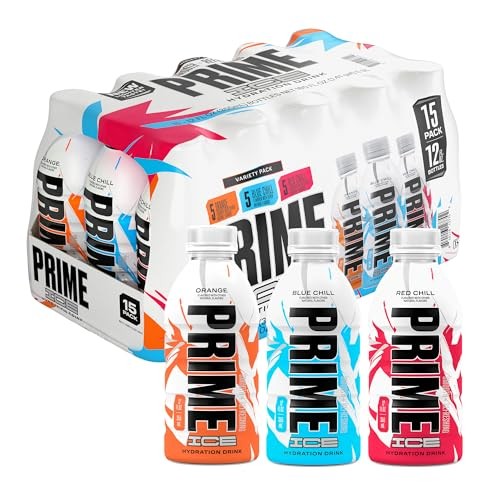 Prime ICE Hydration Variety Pack Smooth & Refreshing Low-Calorie Sports Drink with 10% Coconut Water, 500+ Mg Electrolytes & Zero Added Sugar, 12 Fl O
