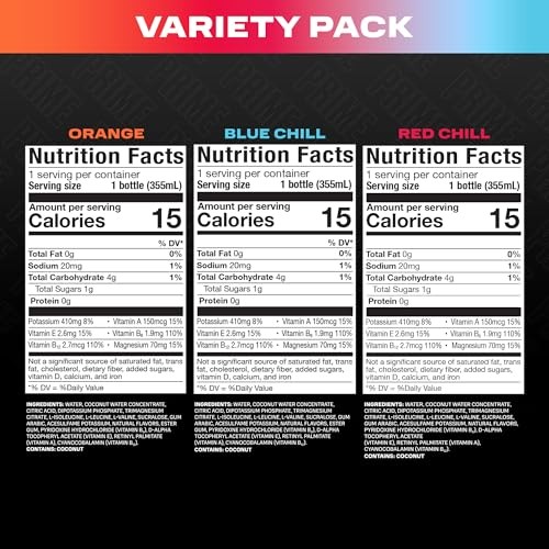 Prime ICE Hydration Variety Pack Smooth & Refreshing Low-Calorie Sports Drink with 10% Coconut Water, 500+ Mg Electrolytes & Zero Added Sugar, 12 Fl O thumbnail
