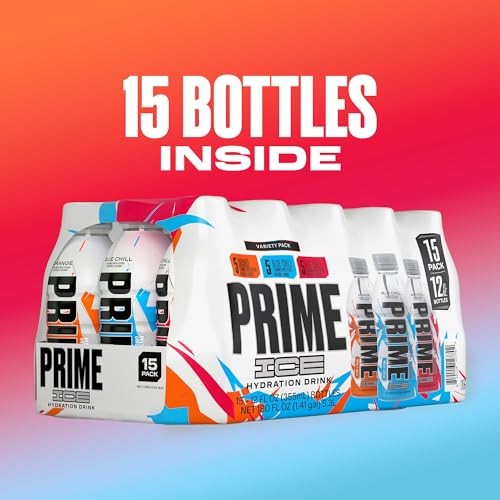 Prime ICE Hydration Variety Pack Smooth & Refreshing Low-Calorie Sports Drink with 10% Coconut Water, 500+ Mg Electrolytes & Zero Added Sugar, 12 Fl O thumbnail