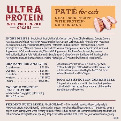 Natural Balance Ultra Protein Real Duck/Protein-Rich Organ Pate Cat 24/2.8oz thumbnail