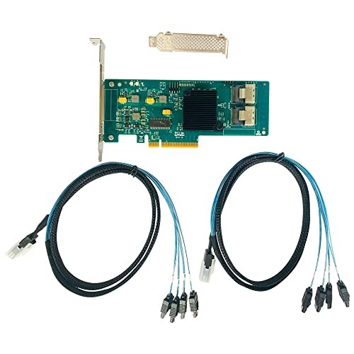 LSI 9201-8i RAID Controller Card 6G HBA FW P20 9211-8i IT Mode ZFS FreeNAS UnRAID SAS PCI E Expander Card + 2*SFF-8087 SATA