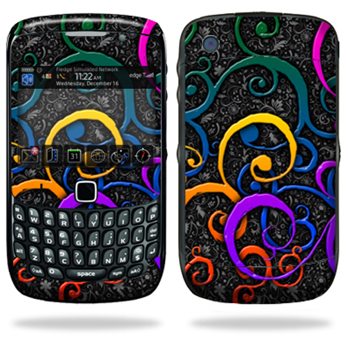 Skin Decal Wrap Compatible with Blackberry Curve 8500 8520 8530 Color Swirls