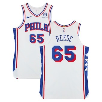 Alex Reese Philadelphia 76ers Game-Used #65 White Nike Jersey Vs. New York Knicks on April 1, 2025 - Size 50+4 thumbnail