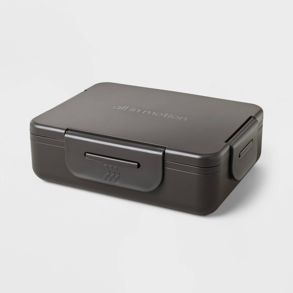 Adult Bento Boxes - All in Motion™ Black: Recycled Polypropylene Latch Closure