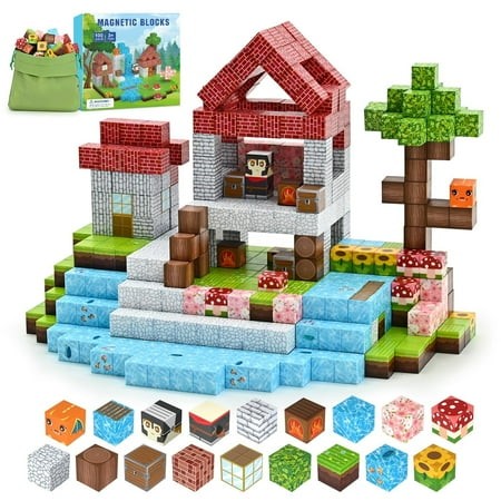 RaceGT Magnetic Blocks  100pcs Magnet Tiles Building Set for Boys & Girls  Magnetic Cubes Toys  STEM Montessori Sensory Toys for Kids  Birthday Festiv