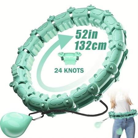 Iweighoola 24 Knots(52-inch) Smart Weighted Workout Hoop  Smart Waist Exercise Hoop  Weight Loss Hoop for Adults