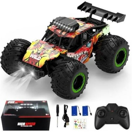 A-Sonic XS67629 Dinosaur Car - 1-20 Scale Remote Control Toy Car - High Speed 30 Km-h All Terrains Electric Toy for Boys Kids & Adults Gift - Red