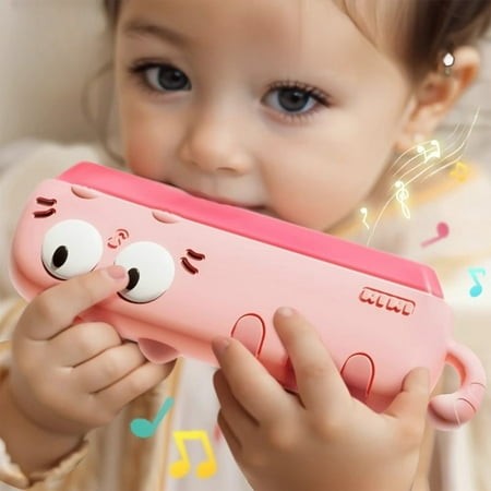 Adorable Animals Harmonica Toy - 16 Hole Musical Instrument for Kids  Easy to Play & Portable  ABS Rubber Compound  Early Music Education Gift for Chi