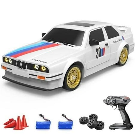 A-Sonic XS70602 Remote Control Car 1-16 Scale RC Drifting Car 2.4GHz 4WD High Speed 30 Plus Km-h Classic Vehicle with LED Lights Drifting Tires Racing