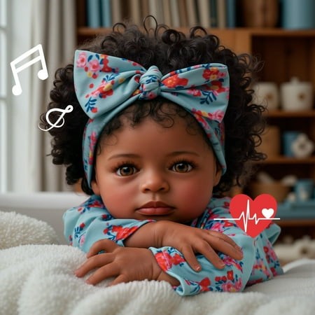 RSG 17-inch Reborn Baby Dolls  Newborn Baby Dolls Soft Cloth Body with Heartbeat and Sound for Age 3+