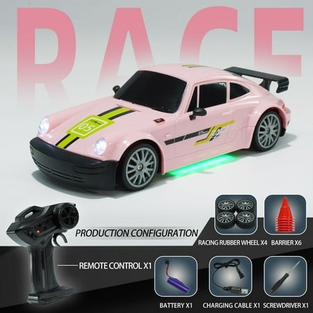 30 KM/H RC Drift Car 1:24 Scale 2.4GHz 4WD Remote Control Sport Racing on-Road Vehicle for Adults Boys Girls Kids Gifts