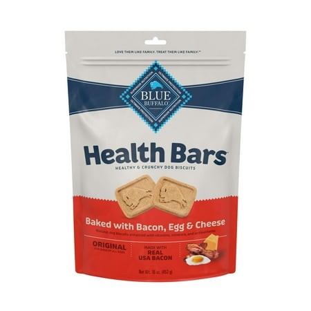Blue Buffalo Health Bars DHF10 Natural Crunchy Dog Treats Biscuits  Bacon  Egg & Cheese 16-oz Bag