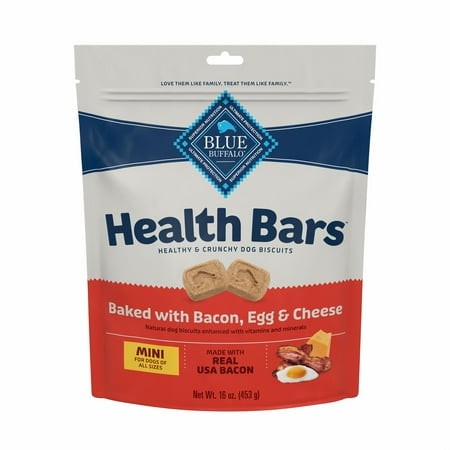 Blue Buffalo Health Bars STF9 Mini Crunchy Dog Biscuits  Oven-Baked with Natural Ingredients  Bacon  Egg & Cheese  16-oz. Bag