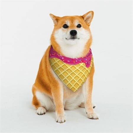 Easygdp Red Ice Cream Premium Dog Bandanas Triangle Scarf  Suitable for Small  Medium  and Large Dogs  Dog Pet Apparel.-Medium