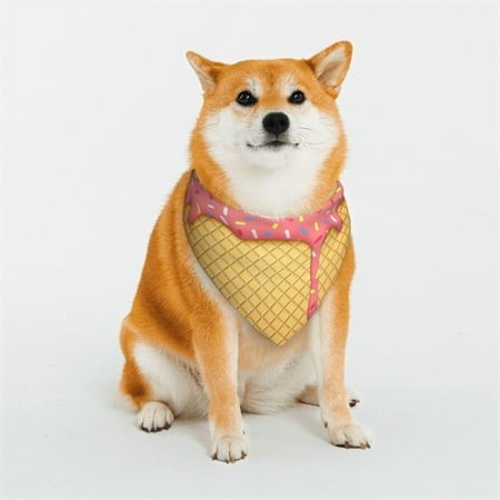 Easygdp Pink Ice Cream Premium Dog Bandanas Triangle Scarf  Suitable for Small  Medium  and Large Dogs  Dog Pet Apparel.-Large
