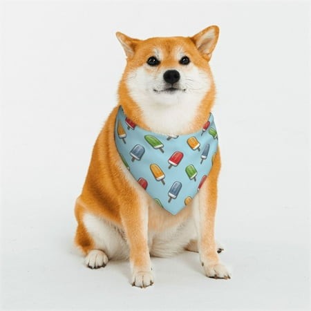 Easygdp Modern Ice Cream Premium Dog Bandanas Triangle Scarf  Suitable for Small  Medium  and Large Dogs  Dog Pet Apparel.-Small
