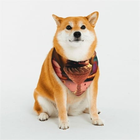 Easygdp Colorful Cake Ice Cream Premium Dog Bandanas Triangle Scarf  Suitable for Small  Medium  and Large Dogs  Dog Pet Apparel.-Medium