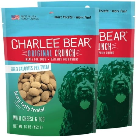 Charlee Bear Cheese and Egg Training Treats for Dogs  16 Oz  2 Pack