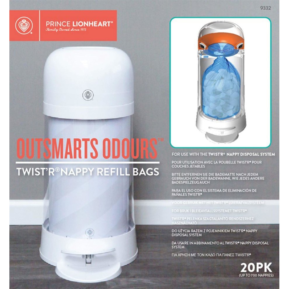 Prince Lionheart Twist'r Nappy Disposal System Refill Bags 20 Pack thumbnail