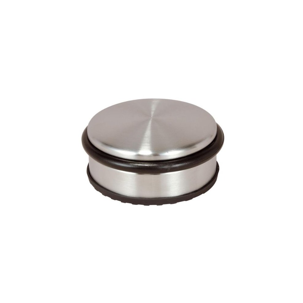 Door Stop High Made of Stainless Steel Flat Matt Diameter Approx. 10 Cm