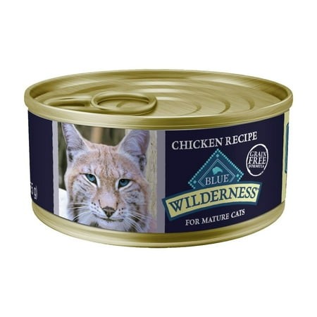 Blue Buffalo Wilderness High-Protein DHF10 Grain-Free Wet Food for Adult Cats 7+  Chicken Recipe  5.5-oz.  24-count