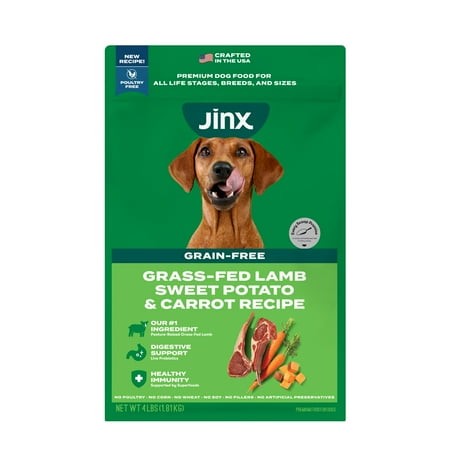 Jinx Lamb  Sweet Potato  & Carrot Dry Dog Food  Grain Free  4lb. Bag
