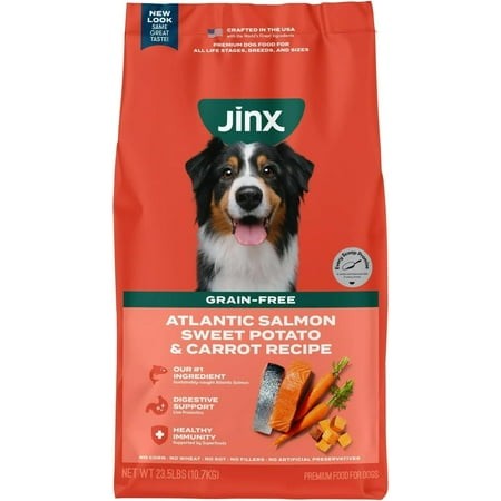 Jiinx Salmon  Sweet Potato & Carrot Dry Dog Food  23 Lbs Bag  Grain Free  Premium Nutrition  Healthy Ingredients (23.5 Lbs Bag  Salmon)