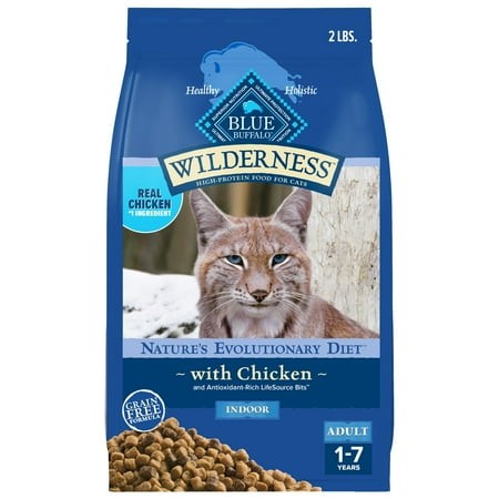 Blue Buffalo Wilderness Nature S Evolutionary Diet High-Protein  Grain-Free Natural Dry Food for Adult Cats  Chicken  2-lb. Bag