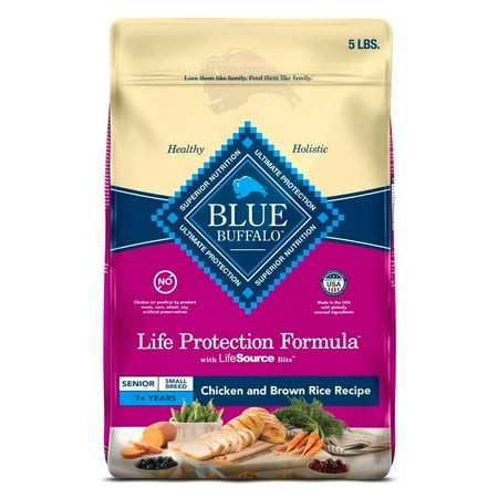 Blue Buffalo Life Protection Formula Small Breed Senior Dry Dog Food  Supports Joint Health and Immunity  Made with Natural Ingredients  Chicken & Bro