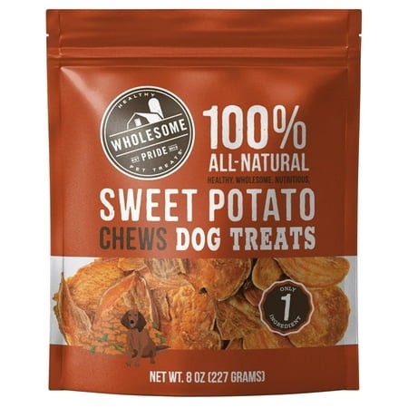 Wholesome Pride Sweet Potato Chews 100% All-Natural Single Ingredient Dog Treats  8 Oz
