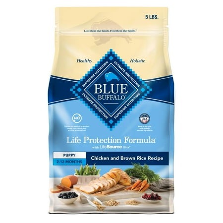 Blue Buffalo Life Protection Formula Puppy Dry Dog Food with DHA and ARA  Made with Natural Ingredients  Chicken & Brown Rice Recipe  5-lb Bag E11