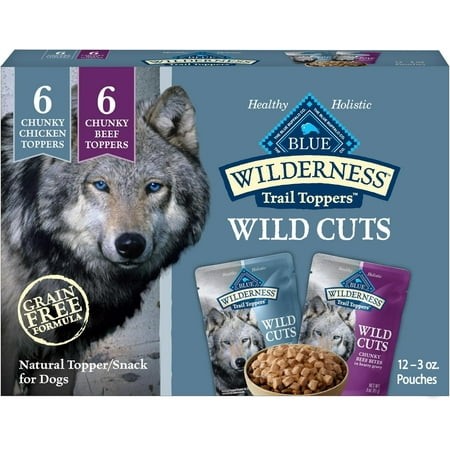 Blue Buffalo Wilderness Trail Toppers Wild Cuts Wet Dog Food Variety Pack  High-Protein & Grain-Free  Made with Natural Ingredients  Chicken and Beef 