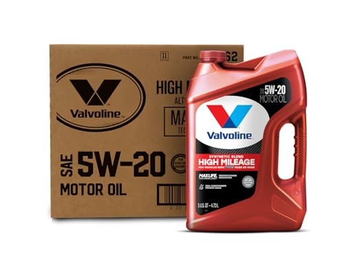 Valvoline High Mileage with MaxLife Technology 5W-20 Synthetic Blend Motor Oil 5 QT, Case of 3