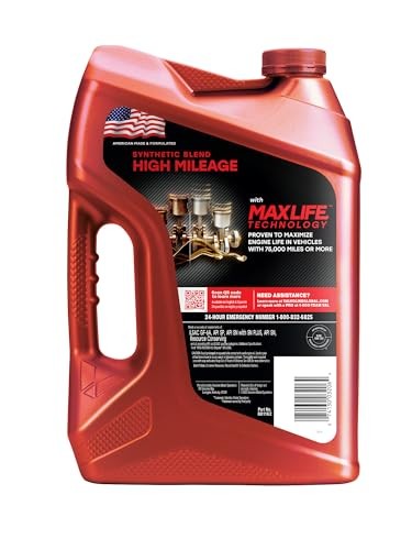 Valvoline High Mileage with MaxLife Technology 5W-20 Synthetic Blend Motor Oil 5 QT, Case of 3 thumbnail
