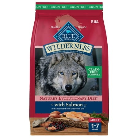 Blue Buffalo Wilderness Adult High-Protein Dry Dog Food Salmon Recipe  13-lb. Bag