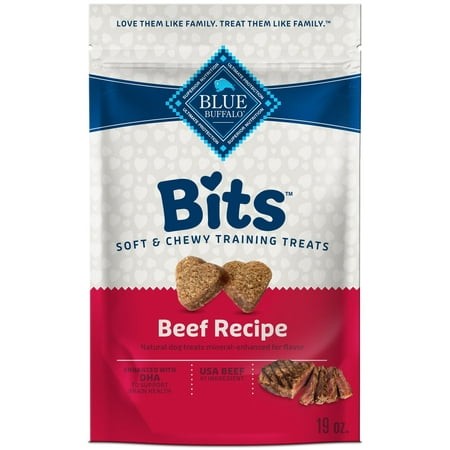 Blue Buffalo Bits Soft STF9 Dog Treats for Training  Made with Natural Ingredients & Enhanced with DHA  Beef Recipe  19-oz Bag