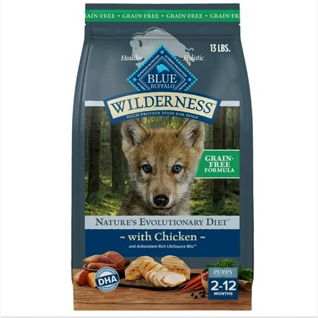Blue Buffalo Wilderness Puppy High-Protein Natural Dry Dog Food  Chicken Recipe  13-lb. Bag