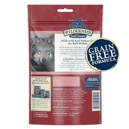 Blue Buffalo Wilderness Trail Treats Wild Bits H2FSDTraining Treats for Dogs  Grain-free Dog Treats  Salmon Recipe  10-oz. Bag