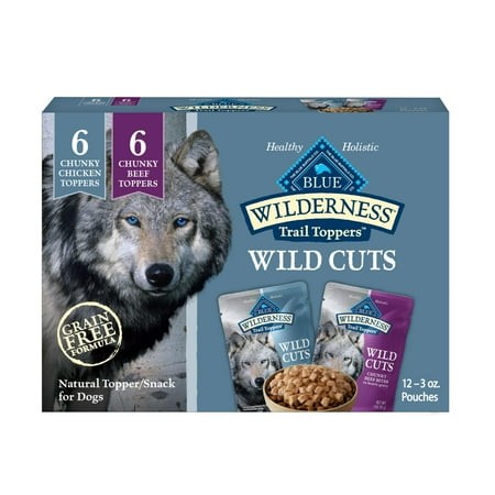 Blue Buffalo Wilderness Trail YPF5 Toppers Wild Cuts Wet Food Variety Pack  High-Protein & Grain-Free  Made with Natural Ingredients  Chicken and Beef