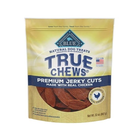 Blue Buffalo True Chews YPF5 Premium Jerky Cuts Dog Treats  Made in the USA with Natural Ingredients  Chicken  32-oz Bag