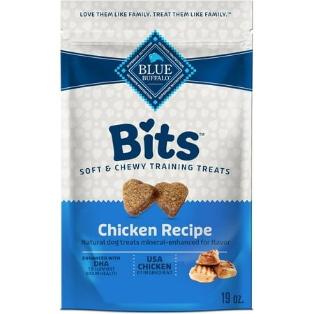 Bits Soft Dog Treats for Training  Made with Natural Ingredients & Enhanced with DHA  Chicken Recipe  19-oz Bag