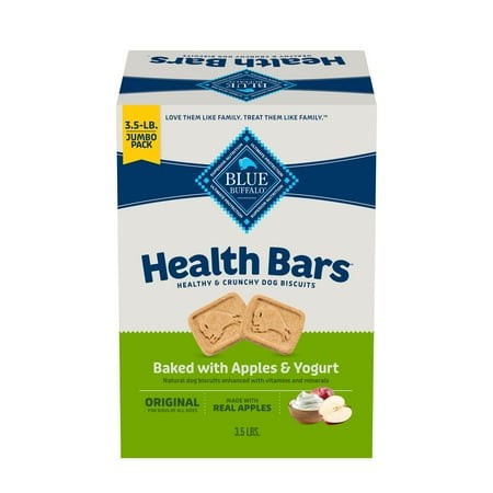 Blue Buffalo Health Bars IRF13 Crunchy Dog Biscuits  Oven-Baked with Natural Ingredients  Apples & Yogurt  3.5 Lb Box