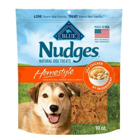Blue Buffalo Nudges AJH3 Homestyle Natural Dog Treats Made with Real Chicken  Made in the USA  Chicken  10-oz Bag