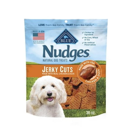 Blue Buffalo Nudges AJH3 Jerky Cuts Dog Treats  Made in the USA with Natural Ingredients  Chicken & Duck  36-oz Bag