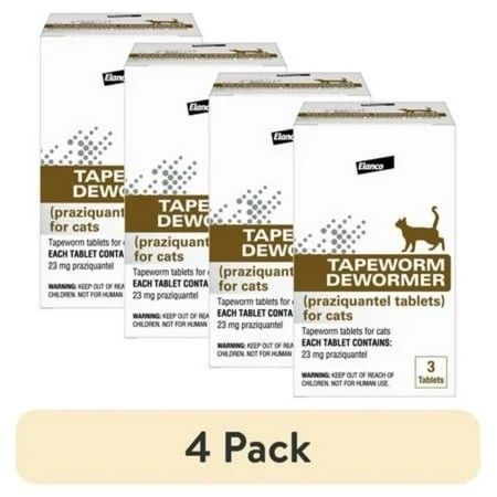 Lot of 4 Elanco Tapeworm Dewormer Cat 3 Ct May/2025 Sealed 4 Pack 12 Total Pills