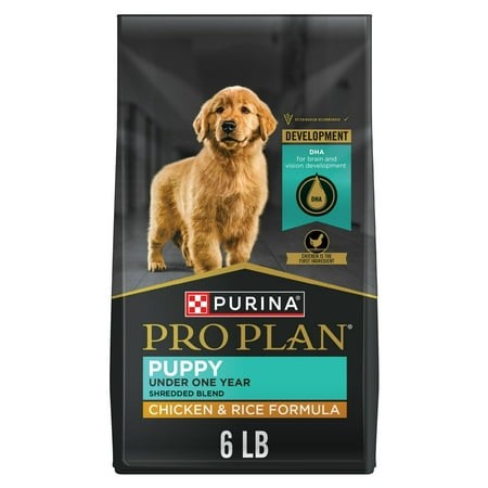 Purina Pro Plan High Protein Puppy Food Shredded Blend Chicken & Rice Formula  6 Lb. Bag