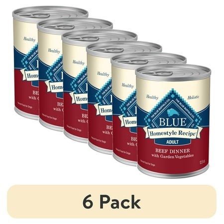 (6 Pack) Blue Buffalo Homestyle Recipe Adult Wet Dog Food  Beef Dinner  12.5-oz. Can