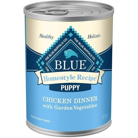 Blue Buffalo Homestyle Recipe Puppy Wet Dog Food Made with Natural Ingredients Chicken Dinner with Garden Vegetables and Brown Rice 12.5-oz Cans 12 Co
