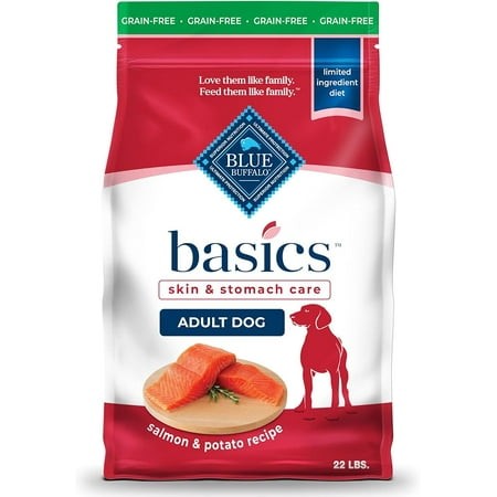 Blue Buffalo Basics Grain-Free Dry Dog Food for Adult Dogs Limited Ingredient Diet Salmon Recipe 22-lb. Bag